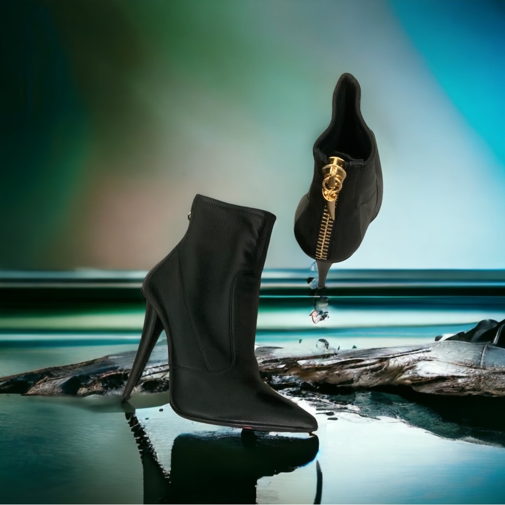 Nib Giuseppe Zanotti Leather Pointed Toe Boots Si… - image 6